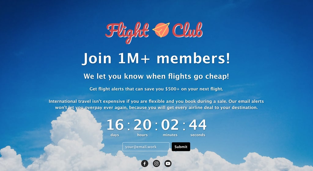 Flight Club Template Screenshot